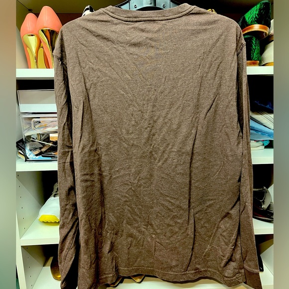 Chocolate Brown Eddie Bauer Long Sleeve T-Shirt - Men’s Size Medium - Picture 3 of 3